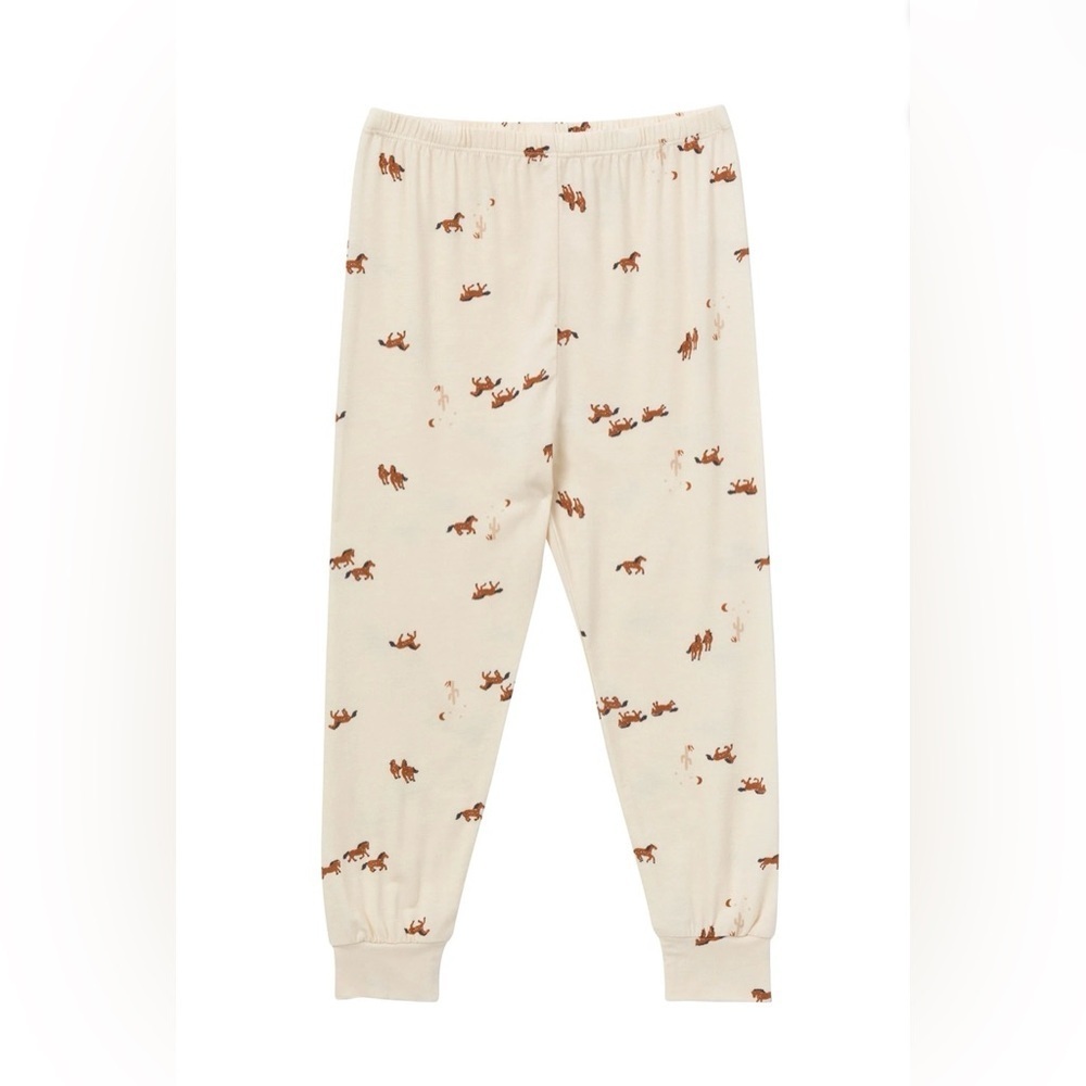 Modern Moments 2-Piece Pajama Set in Beige With Horses - Picture 4 of 9